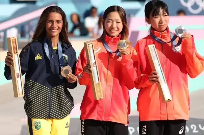 Pódio do Skateboarding Street Feminino nas Olimpíadas de Paris 2024